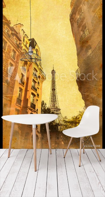 Picture of Vintage style picture of the Eiffel Tower